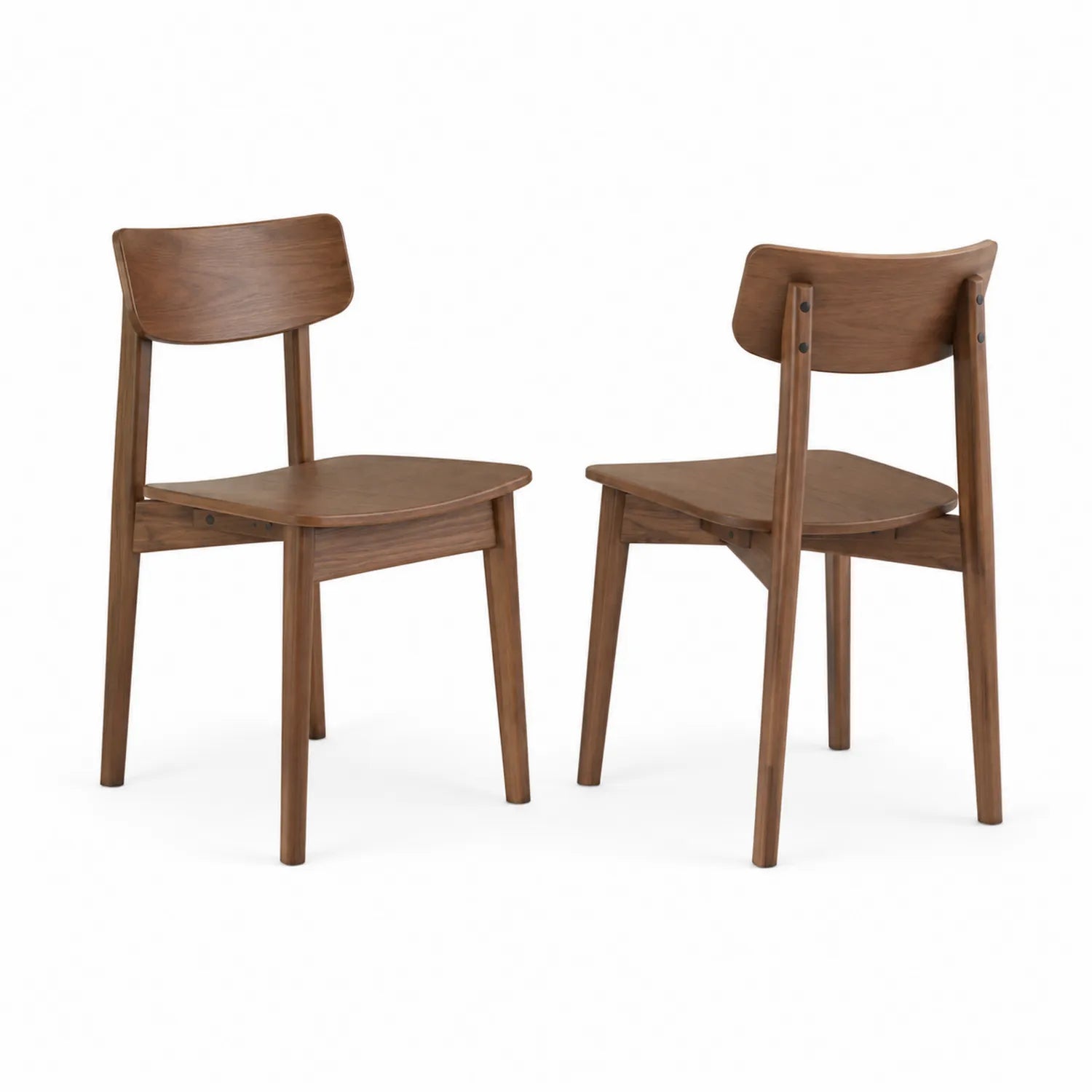 Esszimmerstuhl Set aus Walnussholz 78x45x50 cm