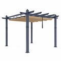 Aluminium Pergola mit Polyesterdach 300x400x230 cm Beige/Dunkelgrau