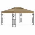 Pavillon Garten 3x3m Stahlrahmen Polyester-Dach Braun