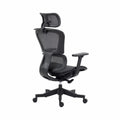 Ergonomischer Bürostuhl Netzstoff Schwarz Verstellbare Kopfstütze Lendenstütze