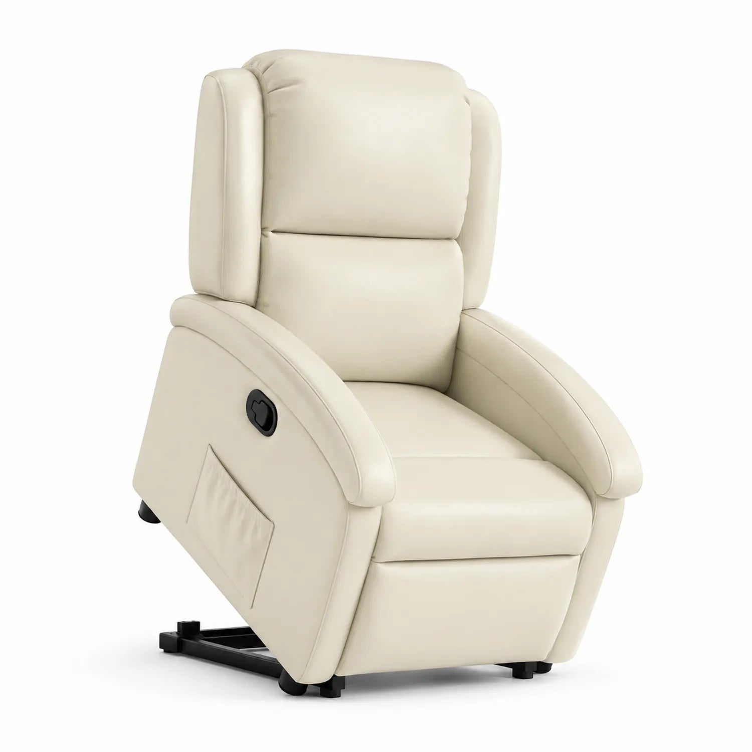 Elektrisch verstellbarer Relaxsessel aus PU-Leder Beige
