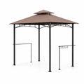 Gartenpavillon mit Metallrahmen und Polyester-Dach Braun 300x300 cm