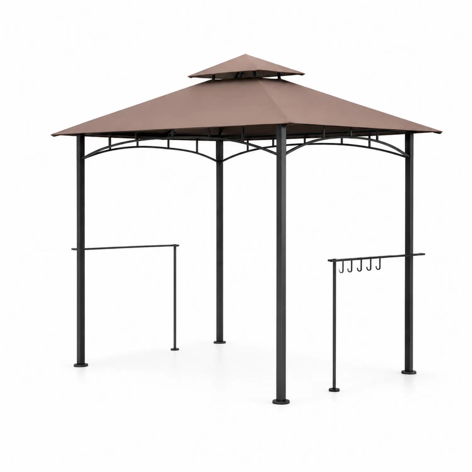 Gartenpavillon mit Metallrahmen und Polyester-Dach Braun 300x300 cm