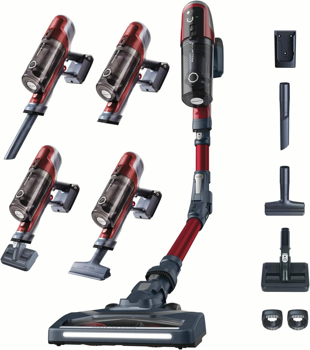 Rowenta Staubsauger RH6471, X-Pert 6.60 Akku-Stielstaubsauger, Leistung 100W, bis zu 45 Min. Laufzeit, Tier-Zubehör, LED-Display, Flex-Gelenk