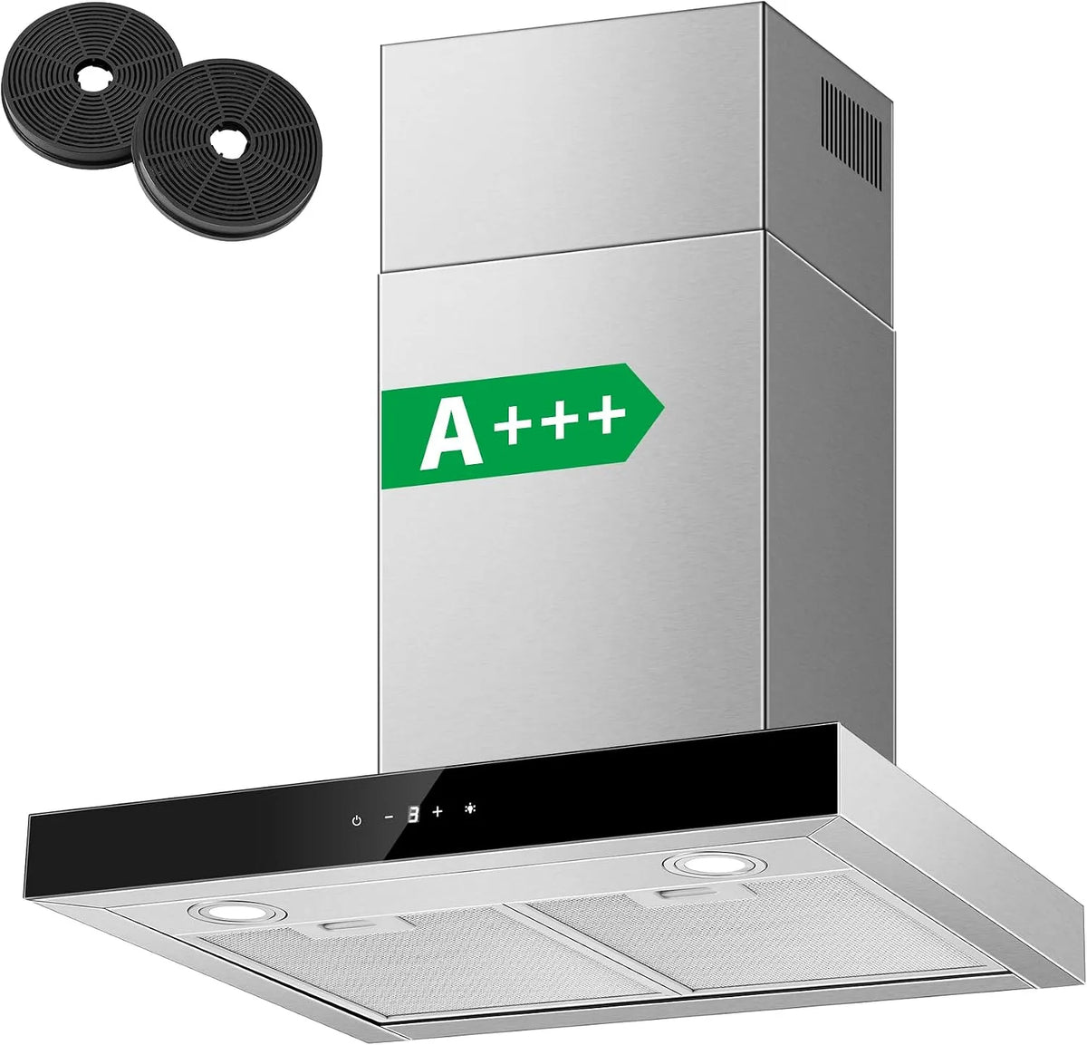 Dunstabzugshaube TopStrong, Abluft mit 450 m³/h Starker Saugleistung, A+++ Abzugshaube Umluft, Edelstahl Silber, Breite 60cm