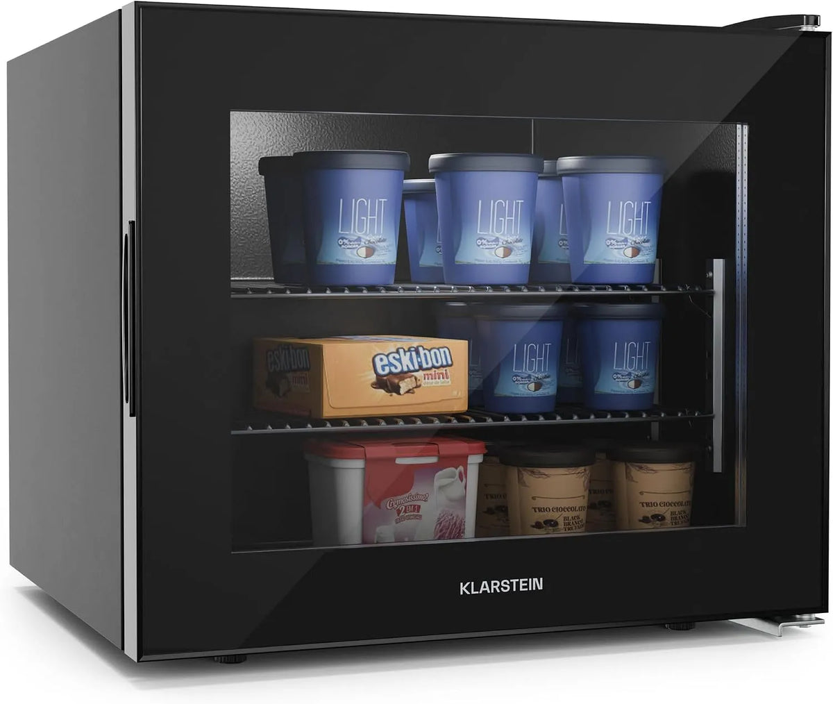 Klarstein Mini-Gefrierschrank, Fassungsvermögen 88 L, 3 Einlegeböden, LED-Innenbeleuchtung, Kleine Design-Gefriertruhe, IceAge 88, Energieeffizient