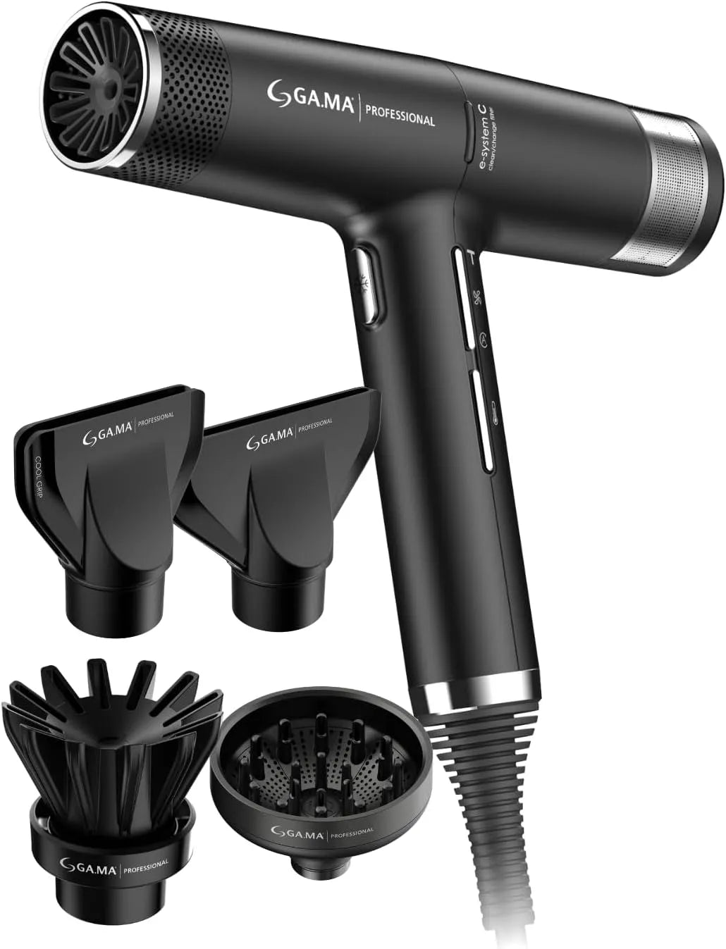 Modell Professional iQ3 GA.MA Italy, 1600 W Leistung, Ultraleichter Haartrockner mit 110.000 U, min bürstenlosem Motor, Perfect, in Schwarz
