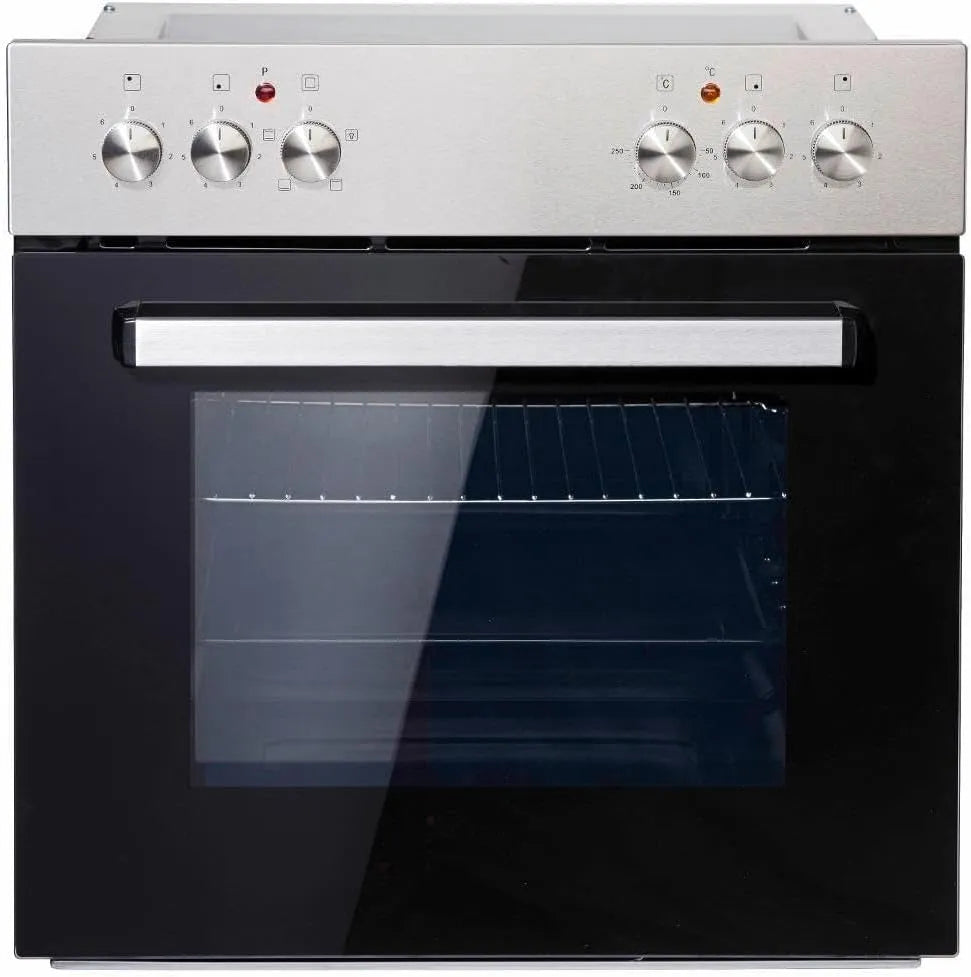 PKM Backofen BIC3-I IX-2/2, Einbauherdset KP 55 Liter Garraum, 3 Funktionen, 7900 Watt, 1 Blitzkochplatte, Ober- und Unterhitze, Edelstahlblende
