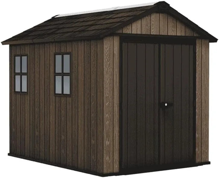 Keter Gerätehaus, Apex 759, kompakt & wetterfest, Maße: 230 x 287 x 246 cm, aus EVOTECH-Material, mit Doppeltür, walnuß