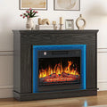 Elektrokamin 3D-Flammeneffekt TAUS, Elektro Kamin mit LED Elektrischer Kamin Standkamin mit LED-Ambientelicht, Thermostat, in Schwarz, mit Heizung