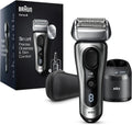 Braun Series 8 Rasierer Herren mit 3+1 Scherkopf, 40°-Kopf, Elektrorasierer & Trimmer, Konturenanpassung, Wet & Dry, 8467cc, Sonic-Technologie, silber