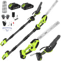 Heckenschere 4000 Kettensäge und, 4 in 1 Mini Kettensäge 6 Zoll Elektrisch mit 2 * mAh Akku, 4000 mAh, 4 Kette, Akku Teleskop Combo