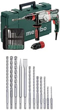 Metabo Multihammer -2 Quick Set, 10-tlg. UHEV 2860 2860-2, 12-teiliger Stein-u. Betonbohrer Satz, Meißelsatz, inklusive. SDS-plus-Bohrer