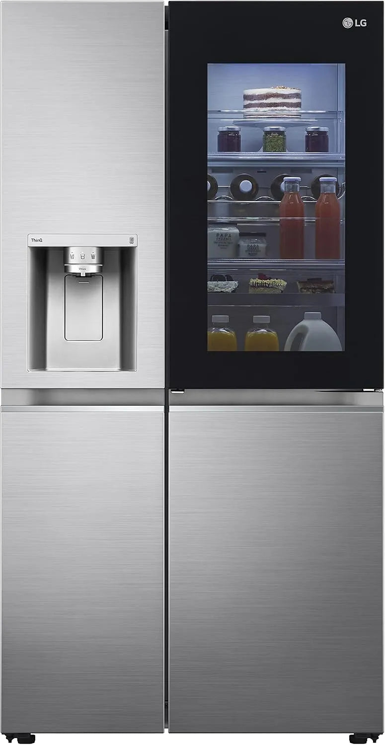 LG Kühlschrank GSXV91PZAE, Smart mit WLAN und Gefrierschrank, Fassungsvermögen 635 l, Türkühlung, Nano-UV-Eis-Spender, Linear Cooling