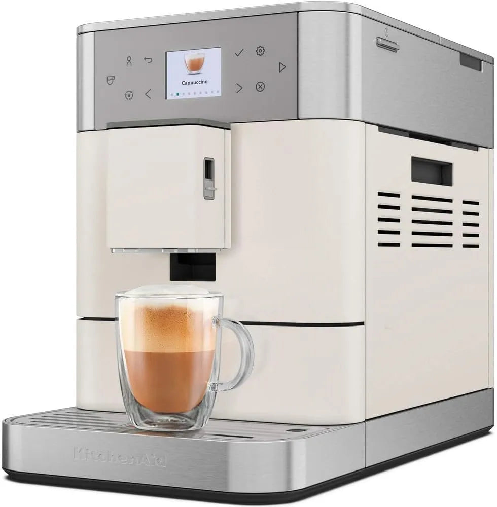 KitchenAid Kaffeevollautomat KF6, automatischem Aufschäumen und Erwärmen von Milch, mit 15 voreingestellten Getränken, Weiss