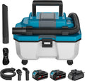 Makita Nass-/Trockensauger, Akku-Nass für 18V Batterie, 15kpa, Fassungsvermögen 10L Tragbarer Werkstattsauger für Zuhause, 3000mah Akku*2, Garage
