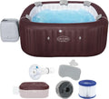 Bestway Whirlpool LAY-Z-SPA Energiespar Maldives HydroJet Pro, 8 HydroJet-Düsen, Heizung, App-Steuerung, Mahagoni, Maße 201 x 201 x 80 cm, 7 Personen