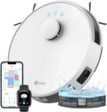 Saugroboter, 5500Pa Staubsauger Roboter 150 Mins Max, Lefant M1 mit Wischfunktion, Mehrstufiges Mapping mit No-Go-Zonen, Alexa-Steuerung, Weiß