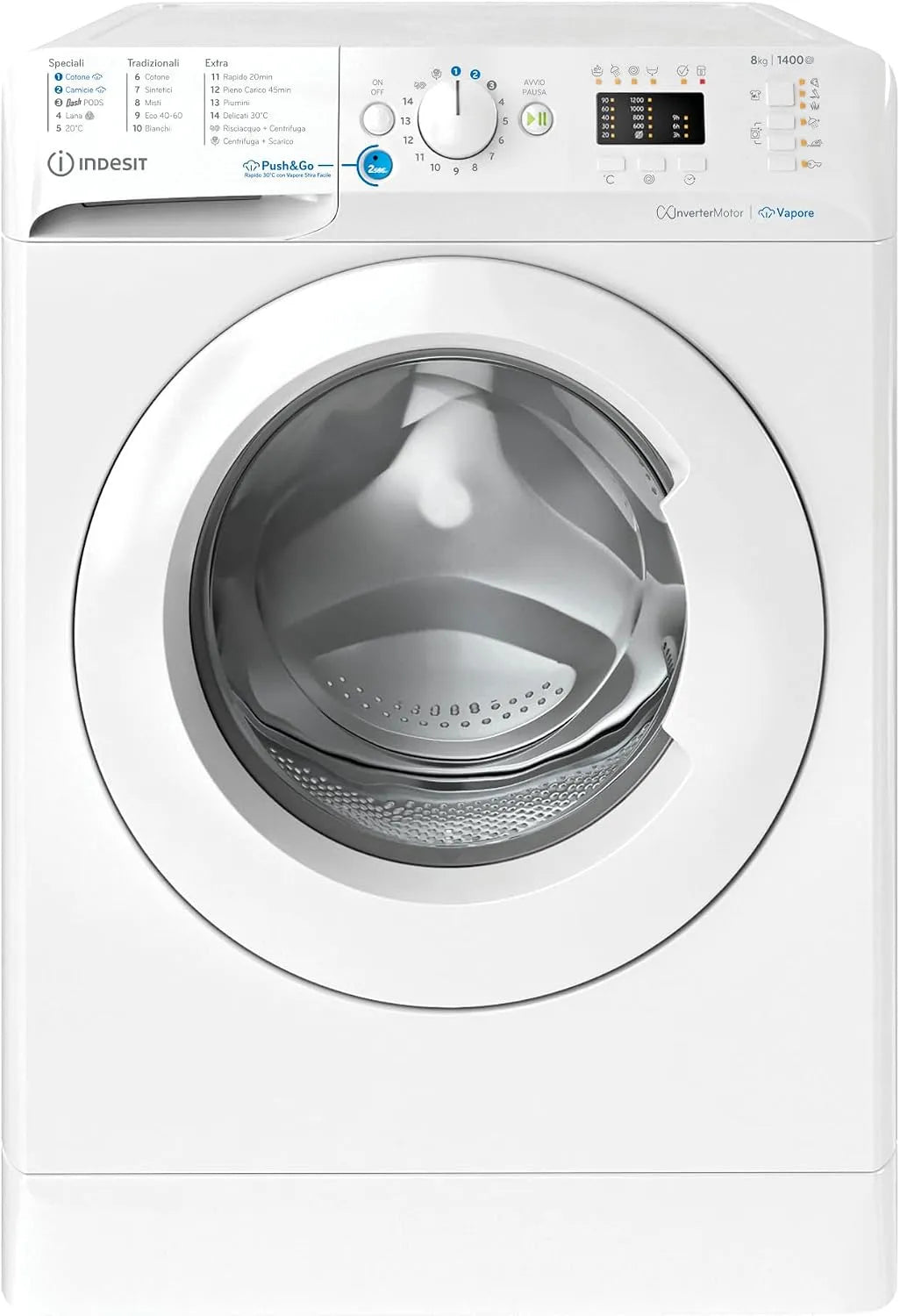 Indesit Waschmaschine 81496X 1400, Gewicht 8 kg, Maße 59,5 x 63 x 84,5 cm, BWA WV IT, Frontbeladung, in freistehender Ausführung, min, Energieklasse A