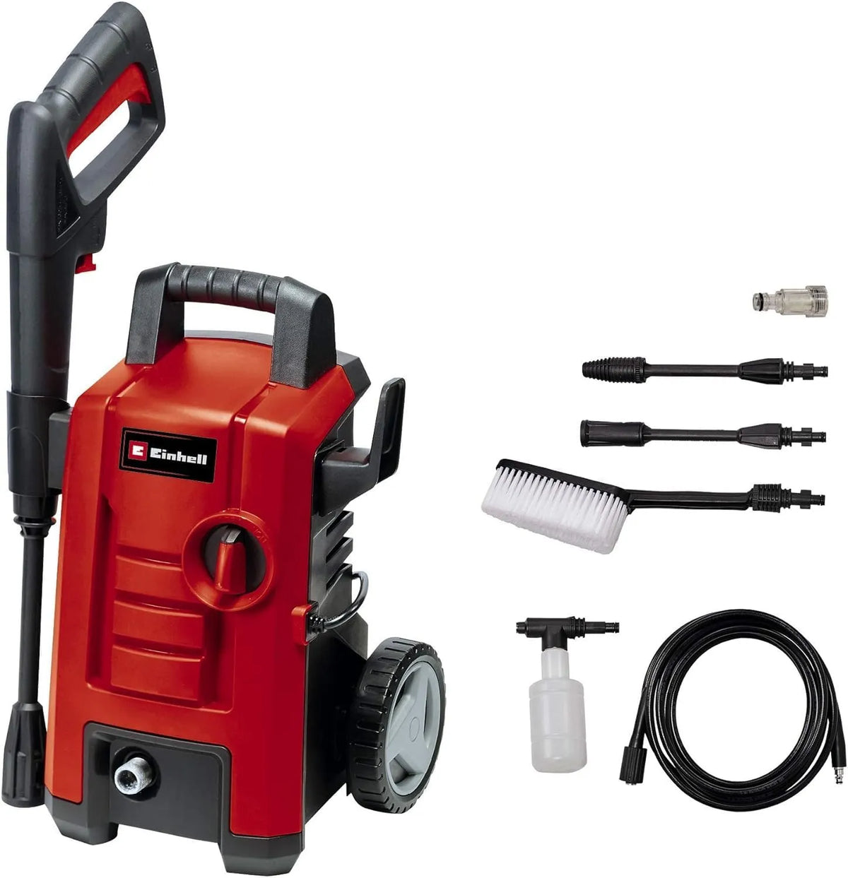 Einhell HP Hochdruckreiniger TC-HP 130, inklusive. Hochdruckschlauch, Lanze, Bürste, max. 130 bar, modulares Quick-Couple-System, Pistole, div. Düsen