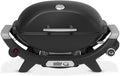 Gasgrill Q2100N 1501088 Weber, 1 Brenner, portabler BBQ Grill, in Schwarz, 53 x 38cm Grillfäche, 2-geteilter porzellanemaillierter Guss-Grillrost