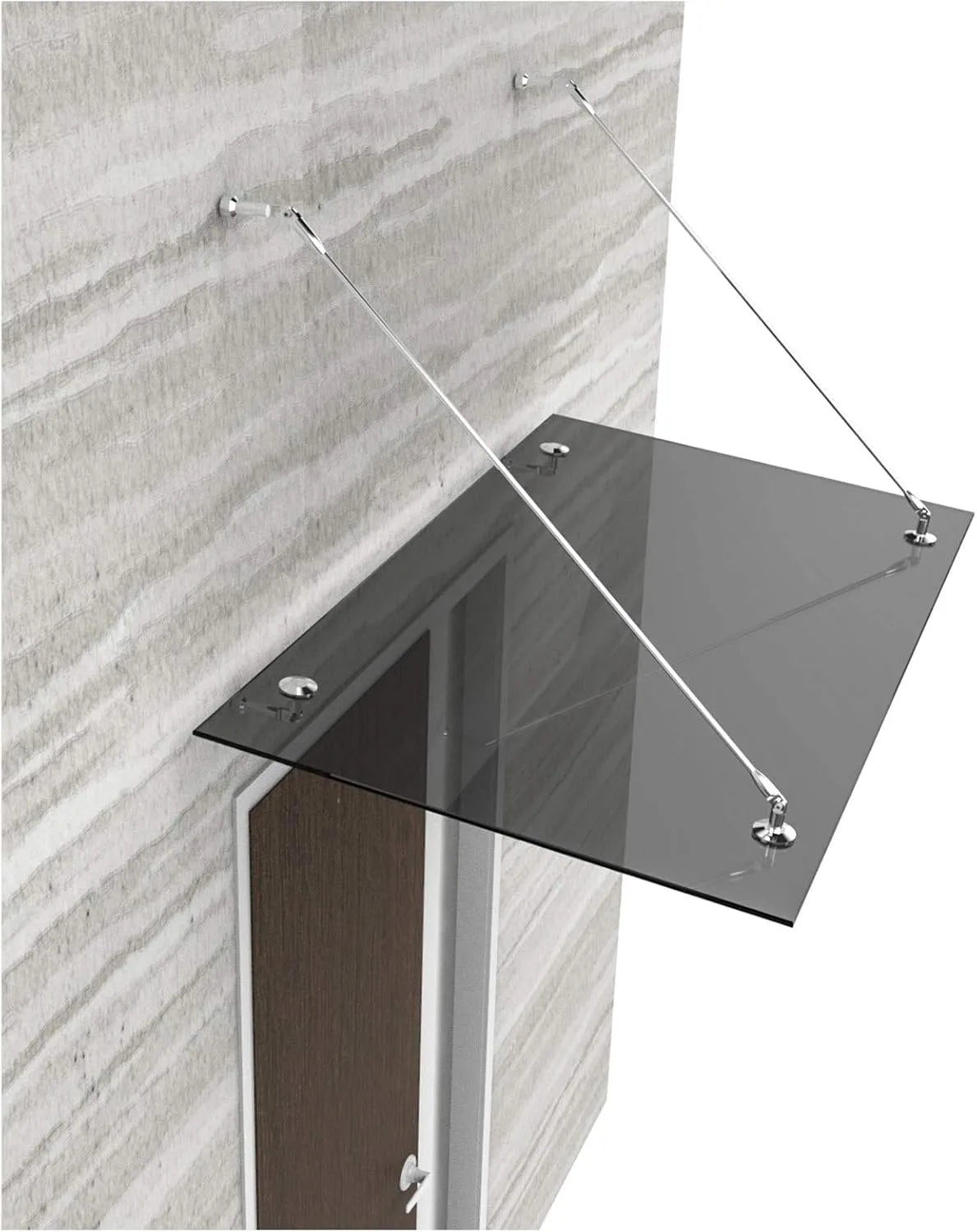Modell Türvordach Türdach Maße 160x90 cm aus starkem Verbundsicherheitsglas V2A Glasvordach Vordach, VSG, Getönt