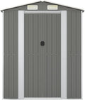 Geräteschuppen, L x B x H, Verzinkter Stahl Hellgrau, Gerätehaus Gartengeräte Gartenhauses Gartenschuppen Gartenhaus Schuppen Gerätehäuser