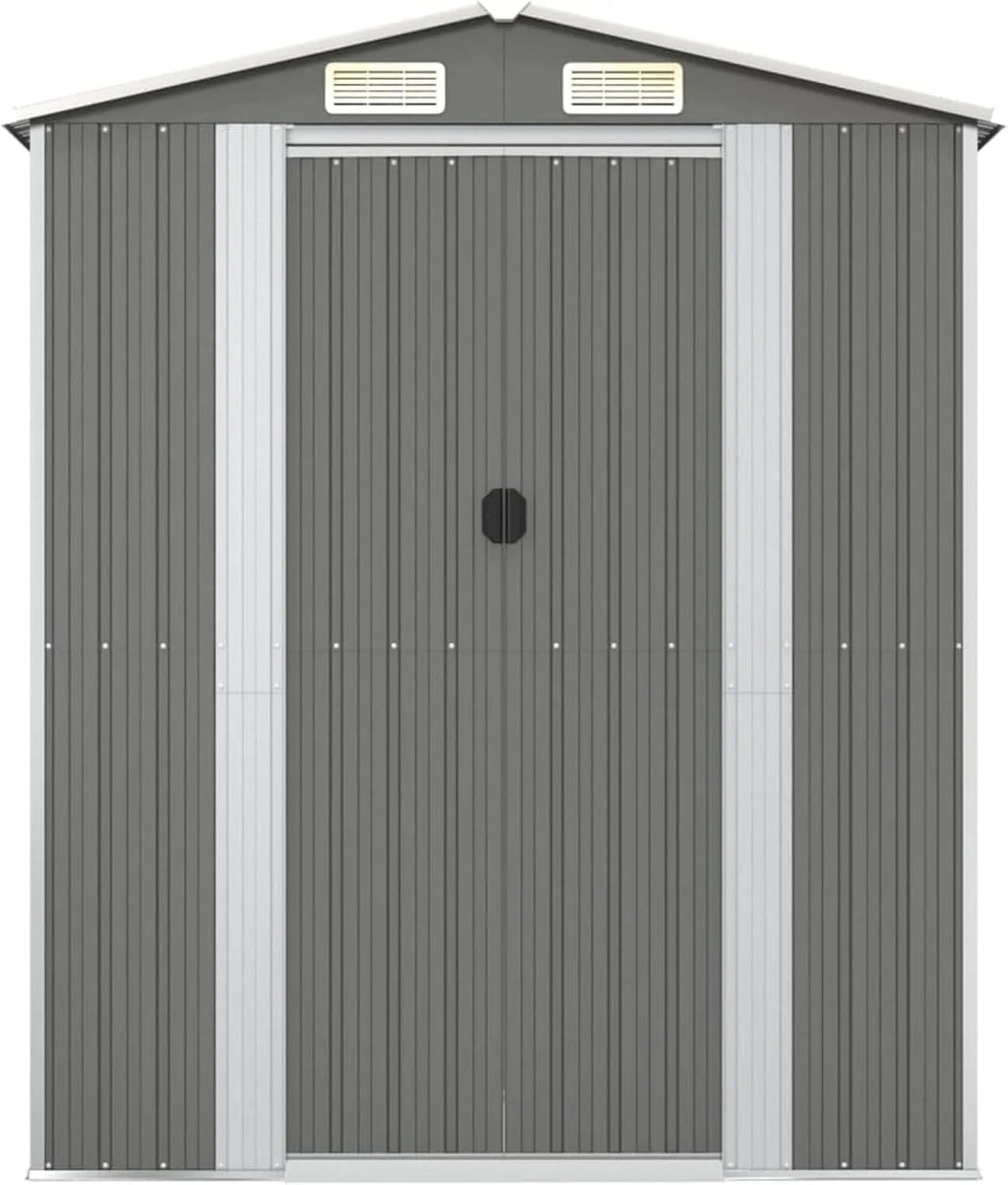 Geräteschuppen, L x B x H, Verzinkter Stahl Hellgrau, Gerätehaus Gartengeräte Gartenhauses Gartenschuppen Gartenhaus Schuppen Gerätehäuser