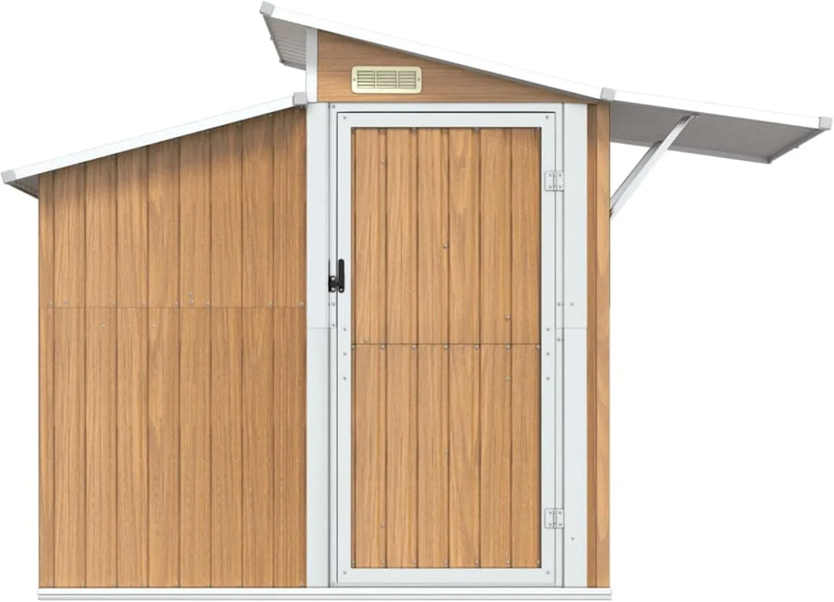 Geräteschuppen Braun, L x B x H, Stahl, Tidyard Gerätehaus Gartenhauses Gartengeräte Gartenschuppen Gartenhaus Schuppen