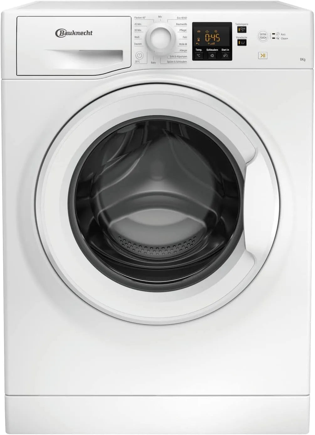 Bauknecht Waschmaschine BPW 814 A, Kurz 45', Clean Plus, kraftvolle Fleckenentfernung, Option Extra Touch, Gewicht 8kg, Frontbeladung, Mengenautomatik