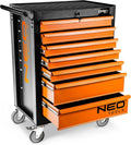 Werkzeugschrank 680x460x1030 mm NEO TOOLS, Belastbarkeit 280 kg, 7 Werkzeugschubladen, 5'-Lenkrollen mit Feststellern, Zentralverriegelung