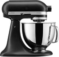 KitchenAid Küchenmaschine, Artisan, Fassungsvermögen 4.8 L, Teigknetmaschine mit 3 Zubehör und Schüssel aus Edelstahl, Matt in Schwarz