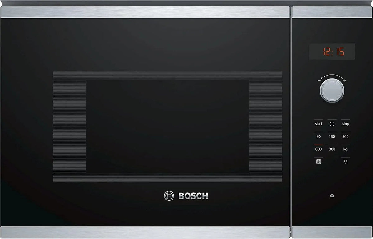 Bosch Mikrowelle BFL523MS0, Edelstahl, Einbau Kapazität 20 Liter Leistung 800 Watt in Schwarz