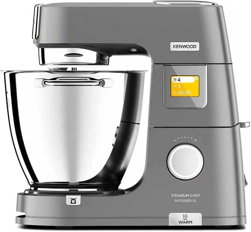 Kenwood Küchenmaschine KWL90.004.SI, Titanium Chef Patissier XL, 2 Schüsseln 5L & 7L, 4 Rührelemente, Design, Spritzschutz