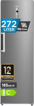 Midea Gefrierschrank MDRU385MTC02, Breite 185 cm, Fassungsvermögen 272L, Umschaltbarer Kühl- & Gefriermodus, Jahr, in freistehender Ausführung, Leise