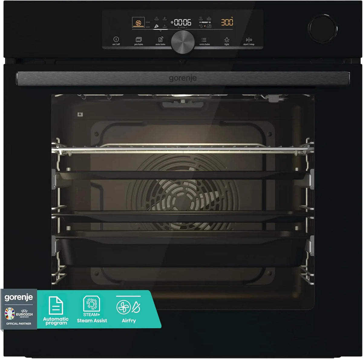Gorenje Backofen 738009 BSA 6747 A04BG, PizzaMode 300°C, Heißluft, Touch Bedienung, GentleClose & Open, StepBake, Fassungsvermögen 77L, AutoBake