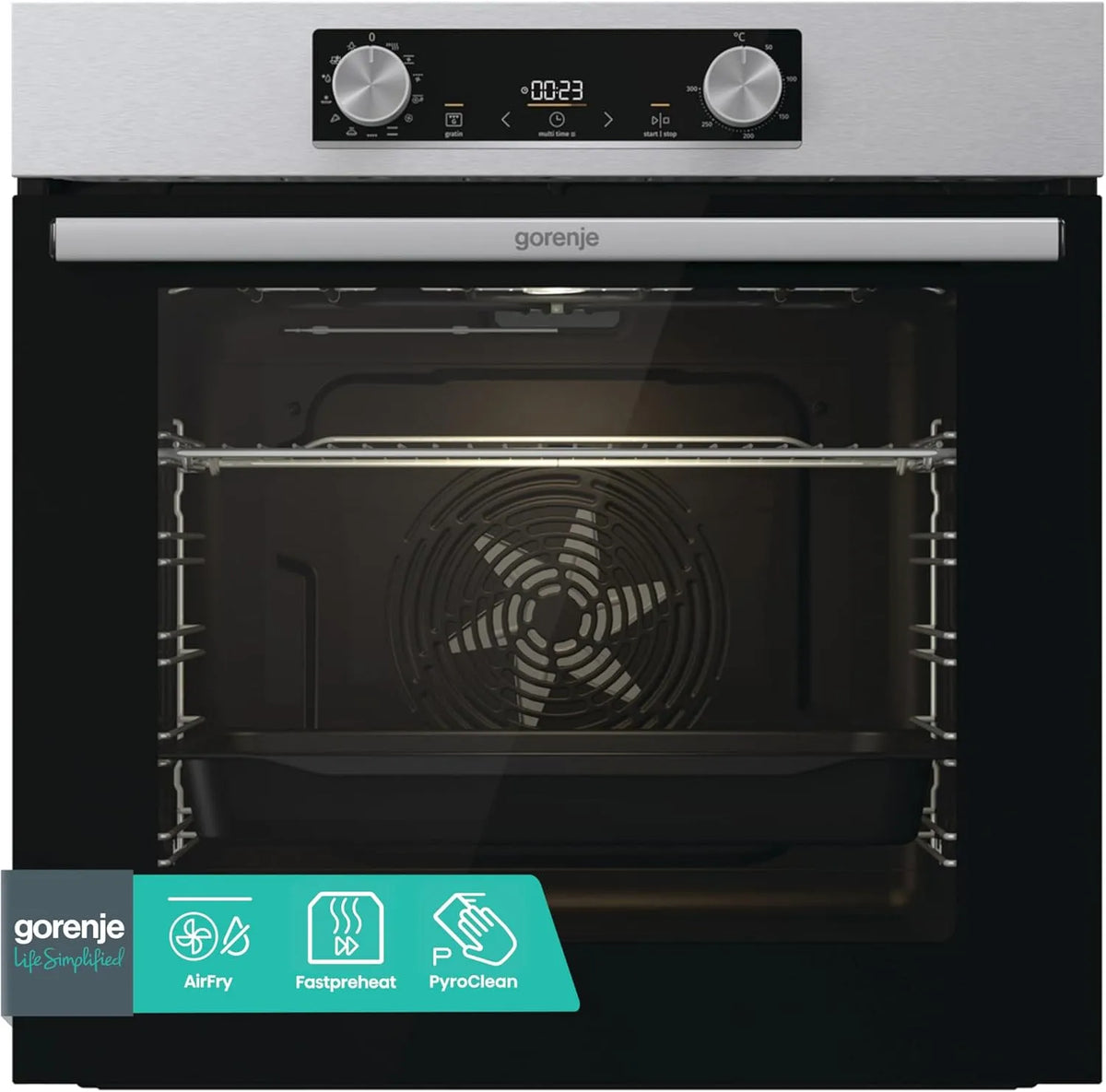 Gorenje Backofen BOP6737E02XK, Fassungsvermögen 77 Liter, Einbaubackofen, EcoClean-Email, Aushängbare Glas-Backofentür, PyroClean, Breite 60CM