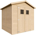Geräteschuppen H228x222x233 cm/4 M351, TIMBELA Holz Gartenschuppen, Gartenwerkstatt, Fahrrad, 4,2 m² Naturholz-Shiplap-Schuppen