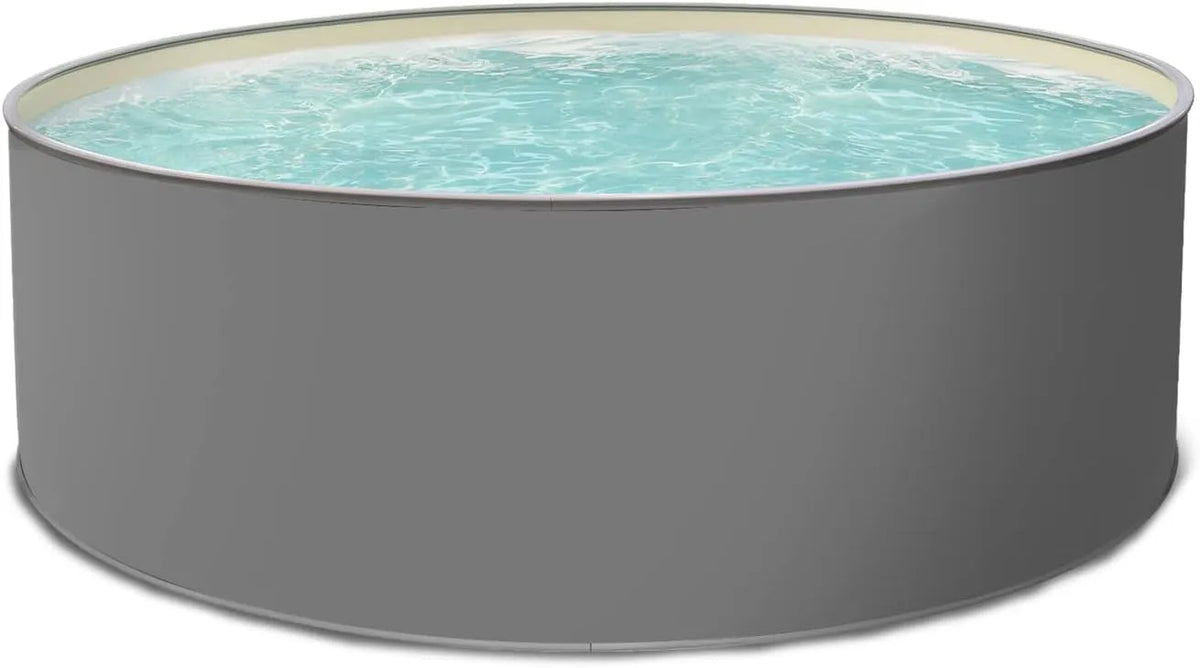 Paradies Pool, Maße 350x120cm, Poolplane in Sand 0,8mm, Menge: 1 Stück, Edition Farbe Grau Einzelbecken rund, Ø x H, Stahlwandbecken, Swimmingpool
