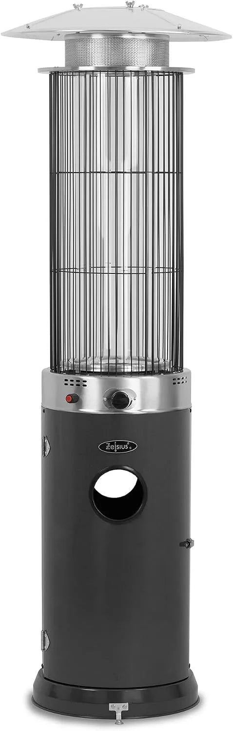 Mit Glasröhre Davos Farbe Grau Zelsius Heizstrahler, Ø 57 x, mit Glasröhre Davos 15 kW Farbe Grau, Breite 174 cm, Terrassenheizstrahler, Heizpilz