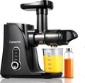 Entsafter AMZCHEF, Gemüse und Obst mit 2 Geschwindigkeitsmodi, Slow Juicer mit tragbar Flasche und 2 Tassen, in Schwarz