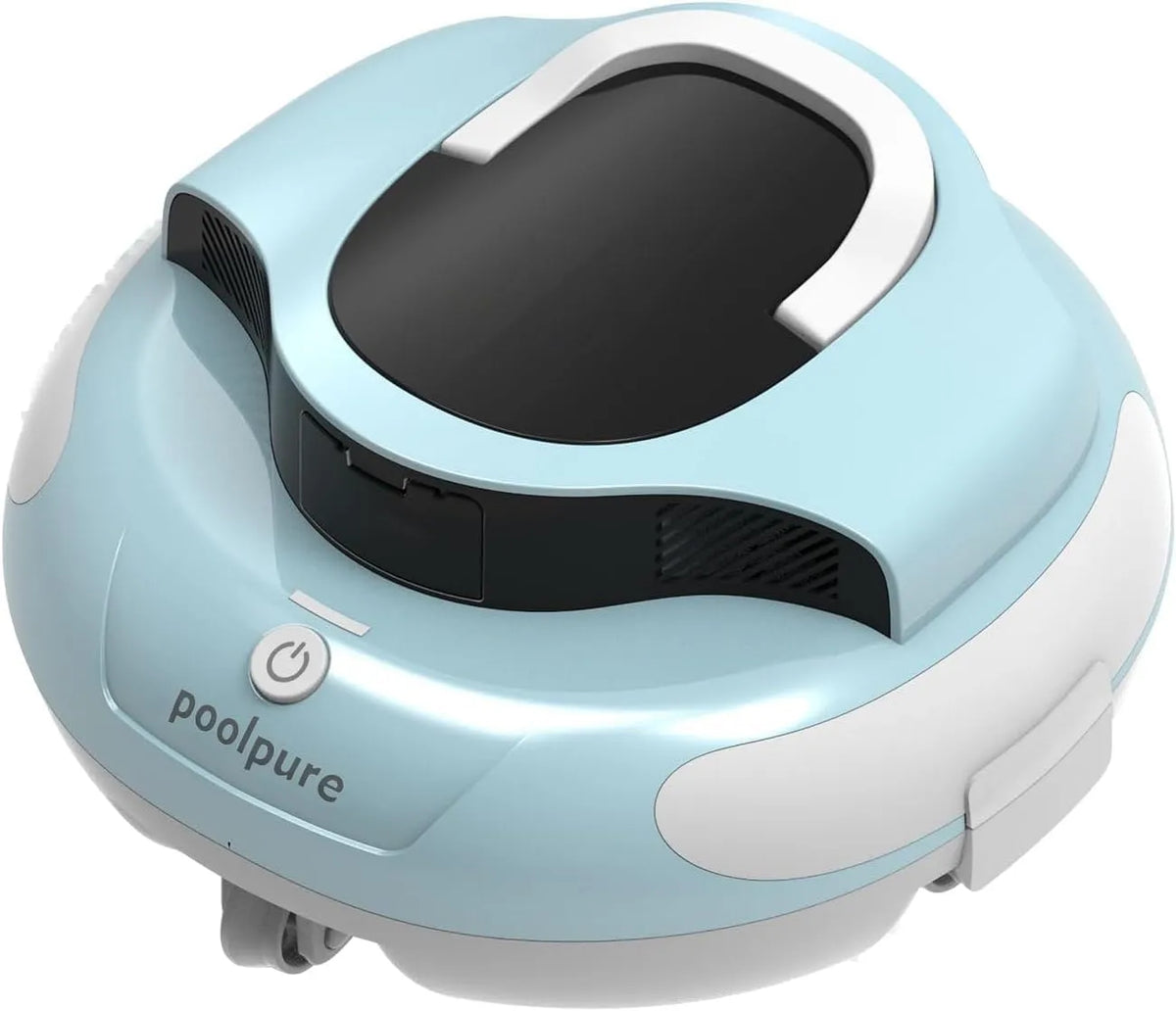 Poolroboter IPX8 POOLPURE, 100 Min Leistungsstarke Reinigung, Ideal für Pools 90 m² mit Flachem Boden, LED-Anzeigen, Wasserdicht, Pool Modell, Blau