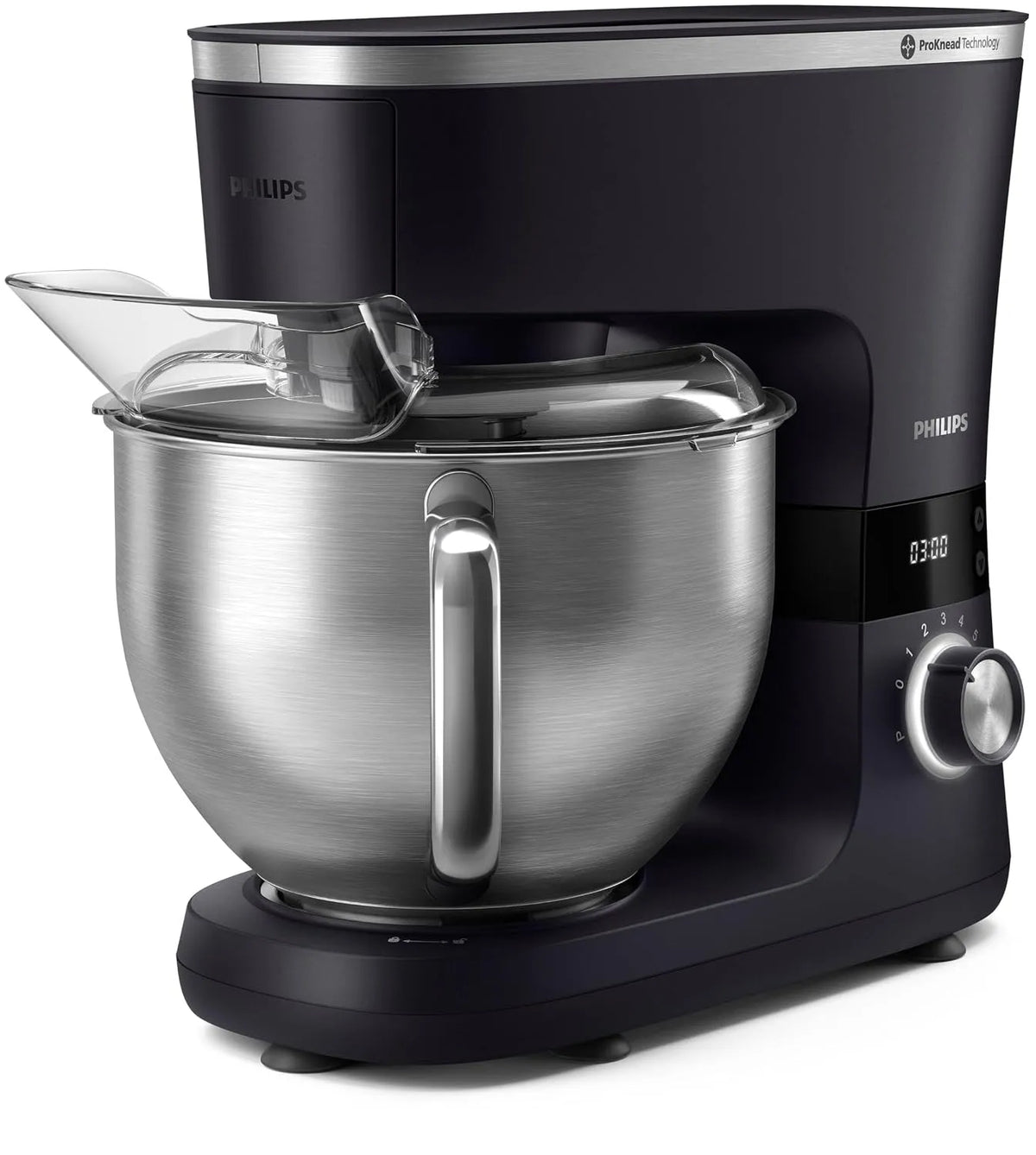 Philips Küchenmaschine 7000 HR7962/01, Fassungsvermögen 5,5 Liter, 8 Geschwindigkeitsstufen, ProKnead Technologie, Knethaken, Series, 1000 Watt