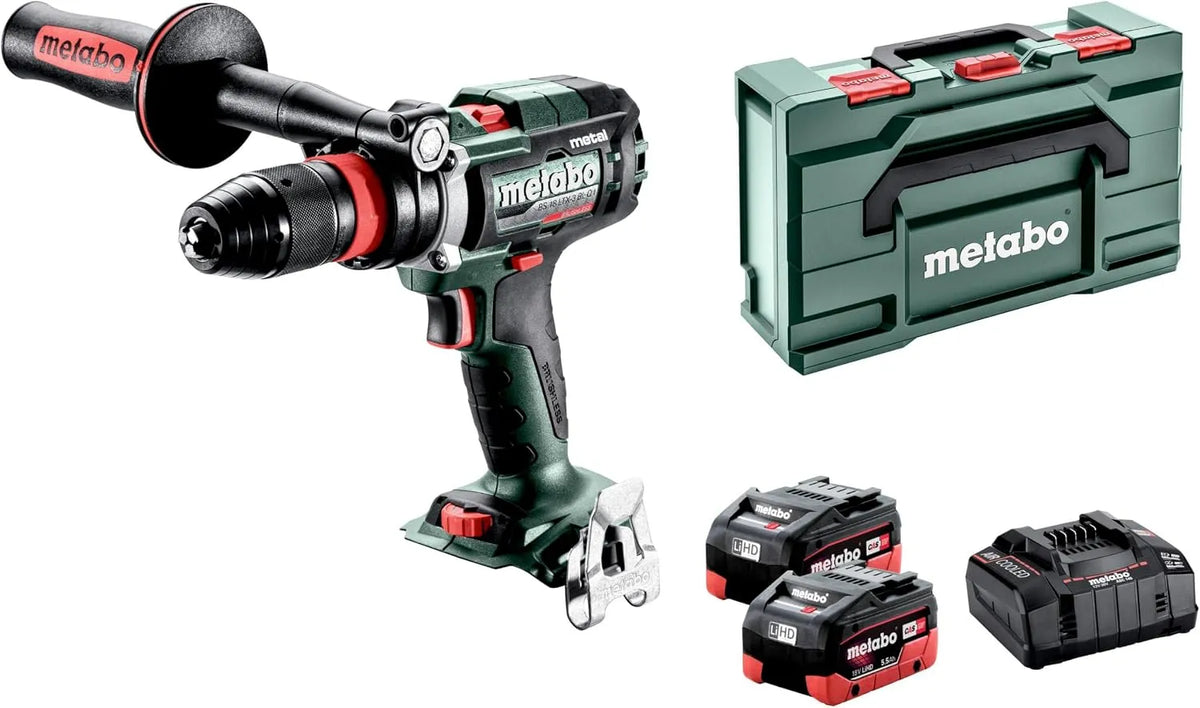 Metabo Modell 3-Gang, Akku-Bohrschrauber -3 BL Q I Metal BS 18 LTX LTX-3, Spannung 18 V, 130 Nm Drehmoment, inklusive. 2 Akkus 5.5 Ah, kompakt