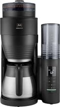 Melitta Kaffeemaschine, für bis zu 8 Tassen Kaffee, Filterkaffeemaschine mit integriertem Mahlwerk, in Schwarz, AromaFresh Therm Pro X, silber