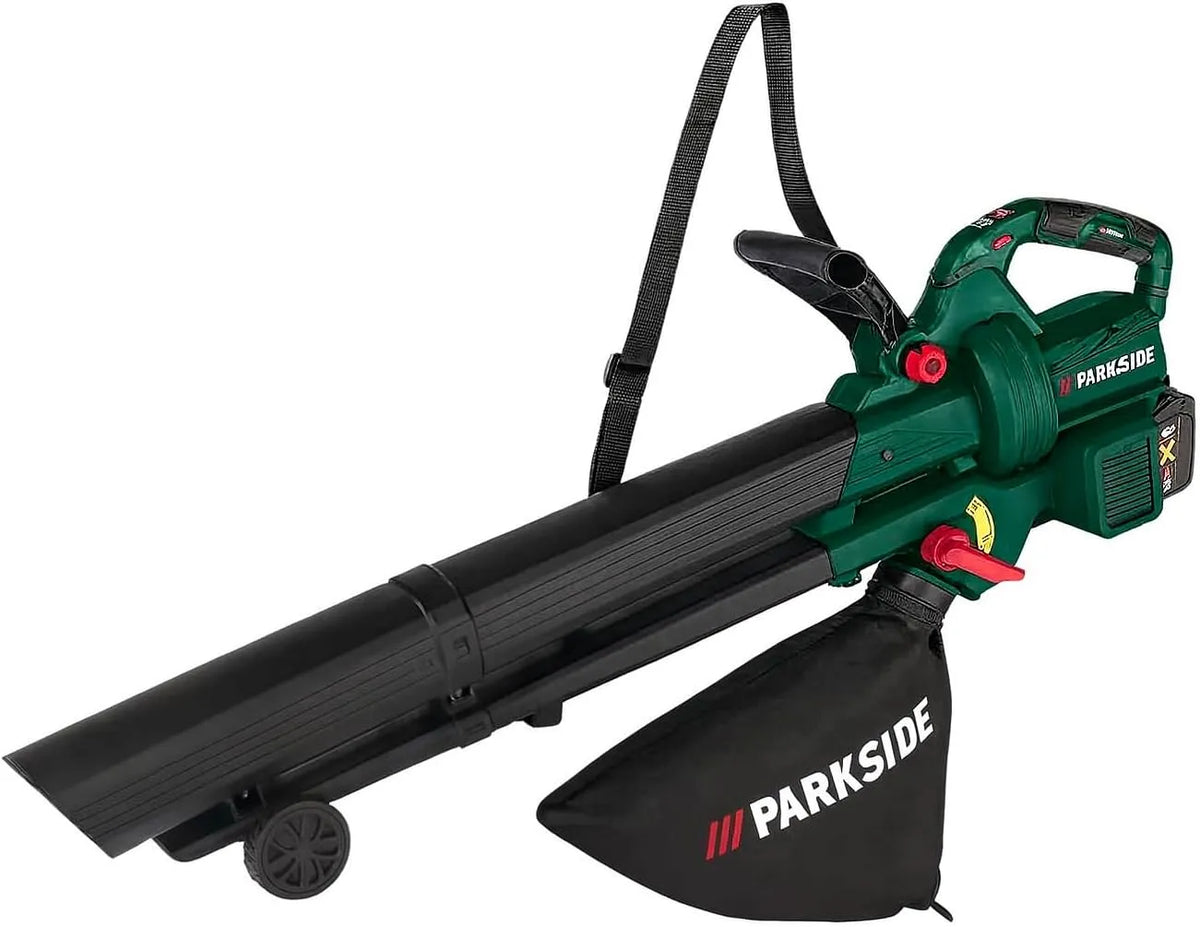 Parkside Laubsauger PLSBA 40 X20V, Akku und Laubbläser -Li A1, 40V, max. 210 km/h Luftgeschwindigkeit, Fassungsvermögen 40L Fangsack