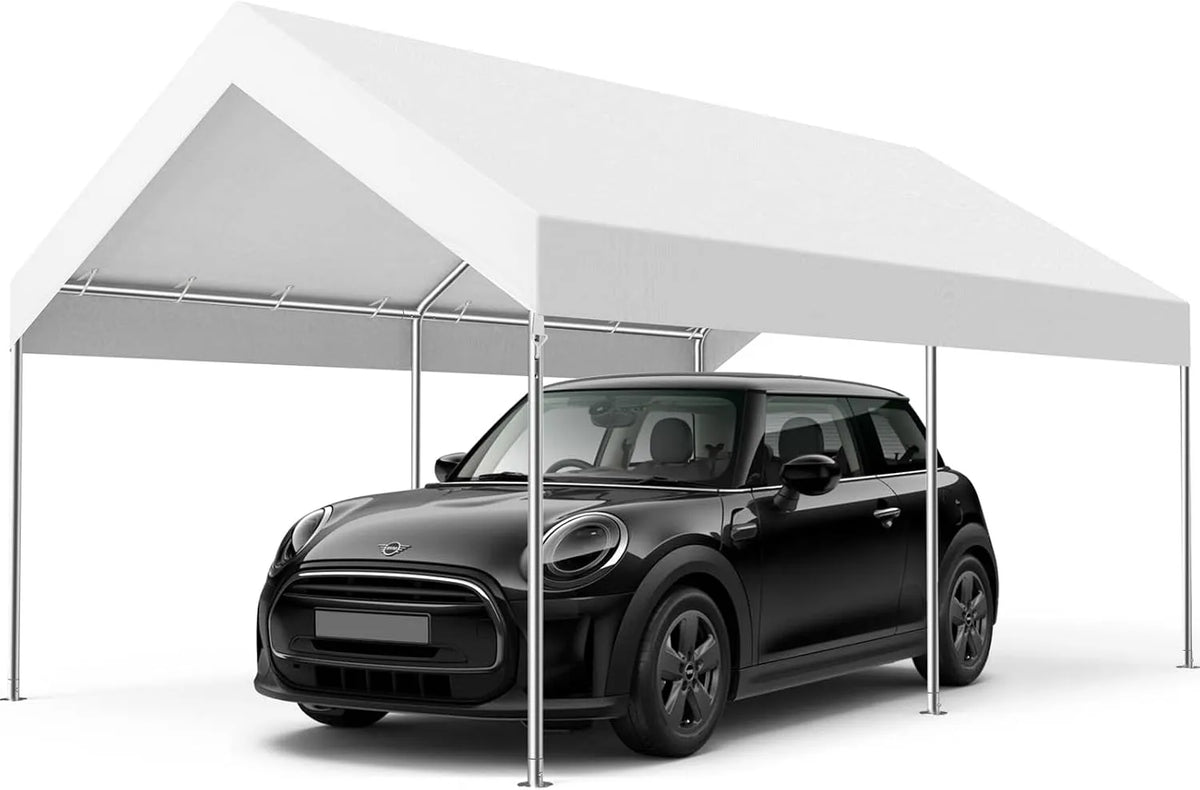 Gerätehaus, Weiß, MasterCanopy 3 x 4,5 m verzinkter Stahl Garagenzelt Lagerzelt Carport PE Dach