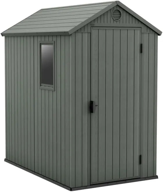 Gartenhaus Keter, Darwin 4x6, Holzoptik, Maße 125,8 x 184,5 x 205 cm, 2 m², Farbe Salbeigrün