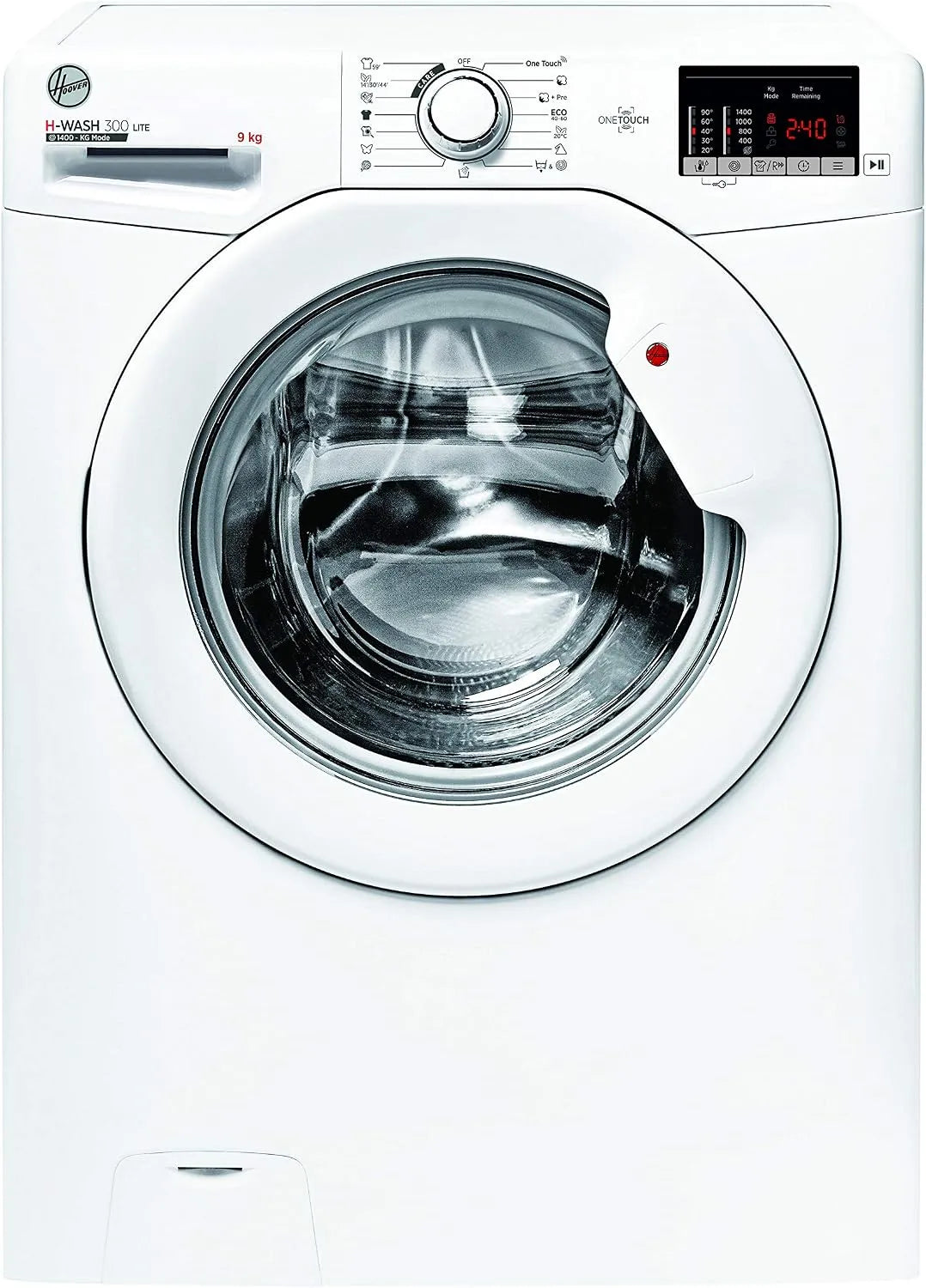 Hoover Waschmaschine H-WASH 300 H3W492DE-S 1400, Gewicht 9 kg, Spezielle Extra Care-Programme zur Wäschepflege, Min, Symbolblende
