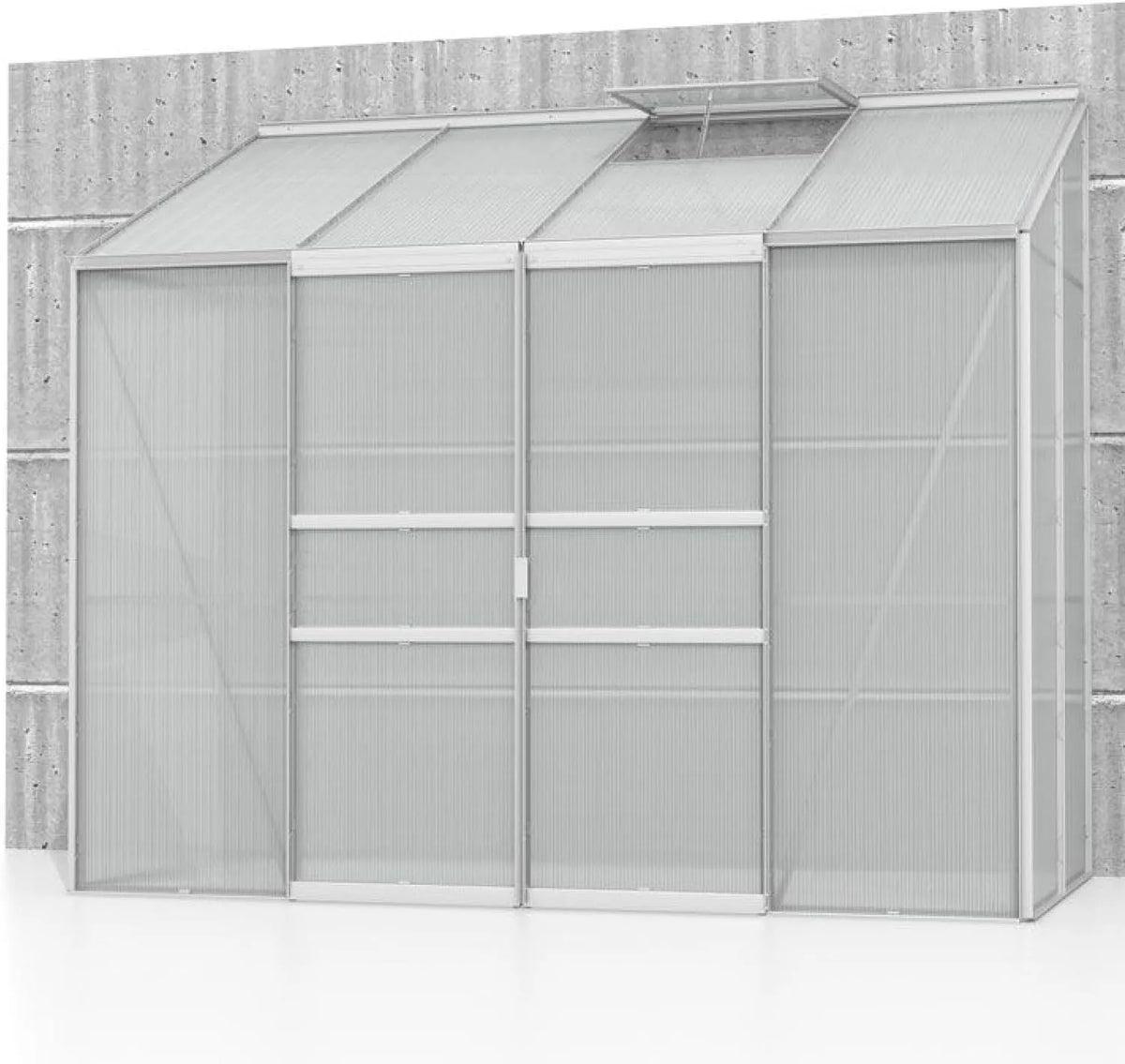Gewächshaus 3300 Vitavia Anlehn, 3,3 m², Aluminium eloxiert, Ideales Treibhaus für Gemüse, 4 mm HKP, Ida ', Kräuter & Blumen
